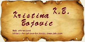 Kristina Bojović vizit kartica